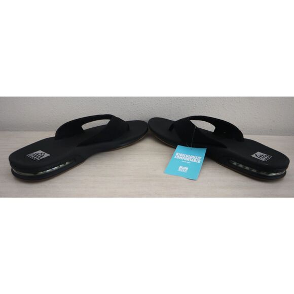 Reef Men's Sz 14 Black/Silver Fanning Flip-Flop Sandals w/Built-In Bottle Opener - Picture 12 of 15